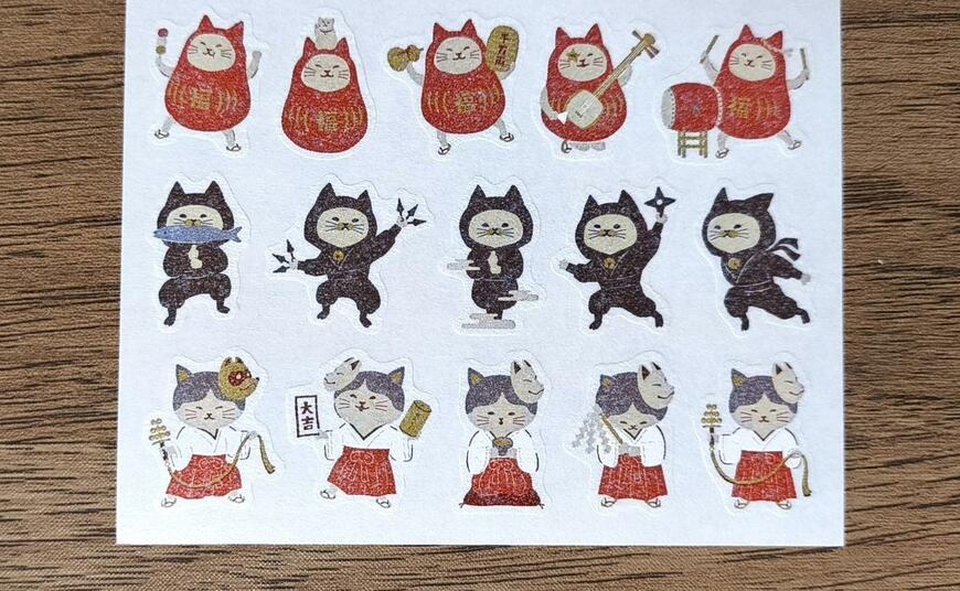 筆者撮影（キャンドゥ、ジャパニーズスタイルマスキングシールねこ）