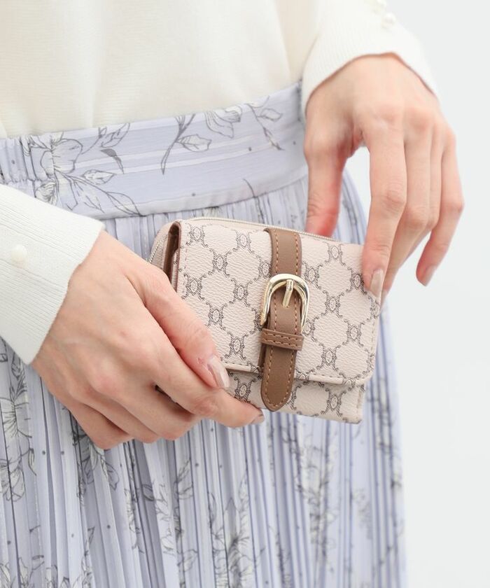 ベルトモチーフウォレット ベージュ