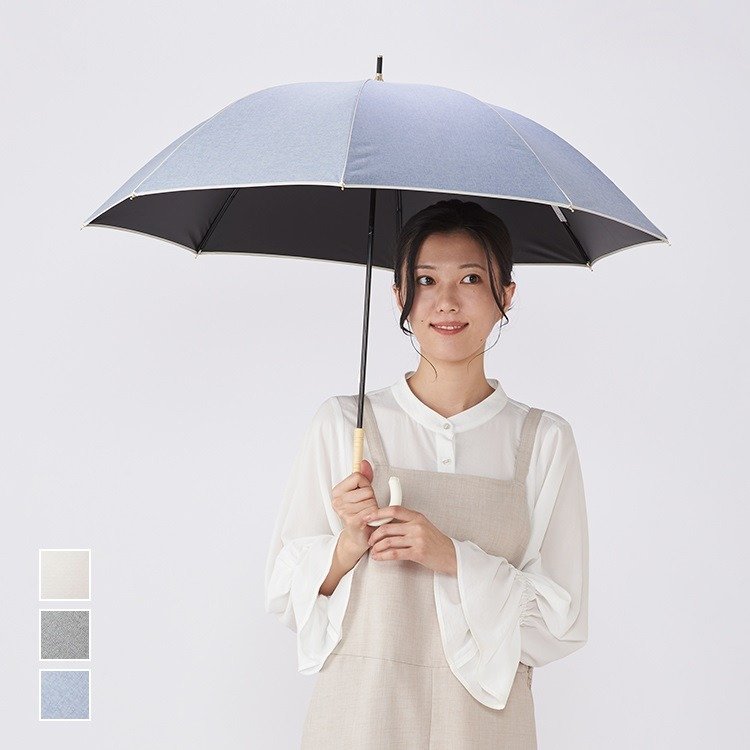 出所：KEYUCA公式　長傘 遮光パイピングシャンブレー