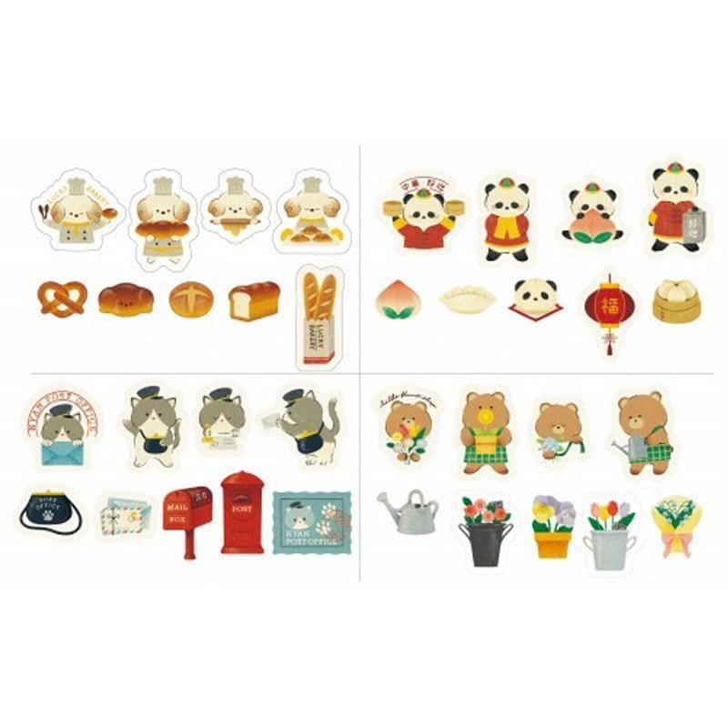 キャンドゥ、フレークシール　27P　動物のお店屋さん商品画像