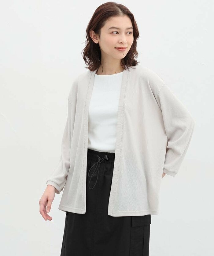 出所:ハニーズ公式 8分袖トッパーカーデ