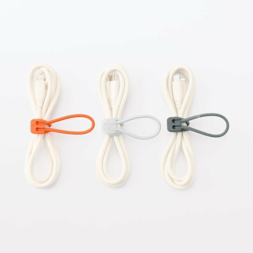 出所：無印良品公式　ロック付き結束ゴムバンド　3色セット