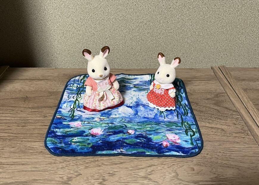 セリア、マイクロファイバーミニタオル 睡蓮 CM画像