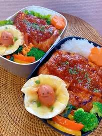 高校生男子の【チキンソテー弁当】母が作る”春にピッタリ”なソーセージのキャラクターが面白かわいい