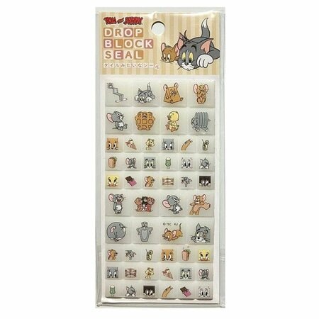 遊び心のある絵柄の「トムとジェリー ドロップブロックシール」(495円)