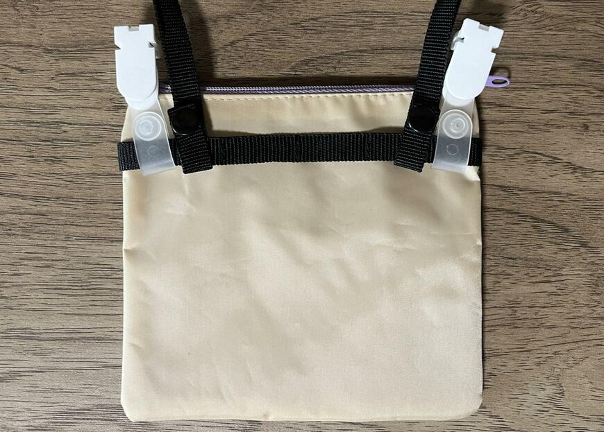 筆者撮影（ダイソー、ショルダー付移動ポケット）