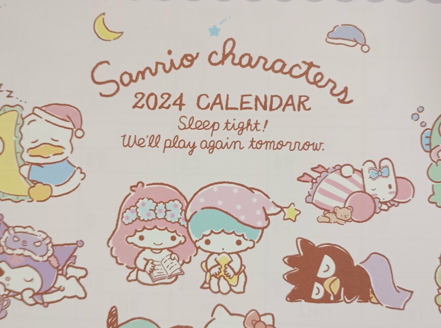 出所：筆者撮影（セリア、サンリオキャラクターズ 2024年 B5 壁掛けカレンダー）