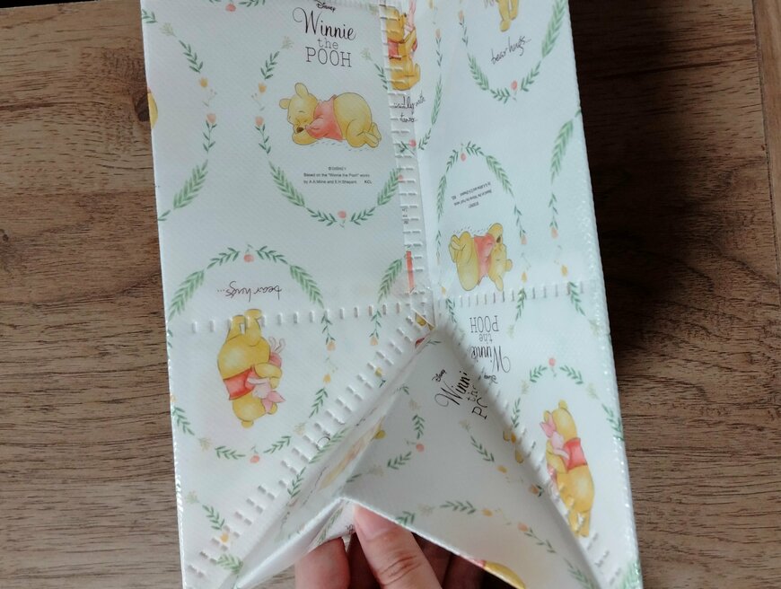 筆者撮影（セリア、マチ広トートバッグ21×24×17cm/プー）