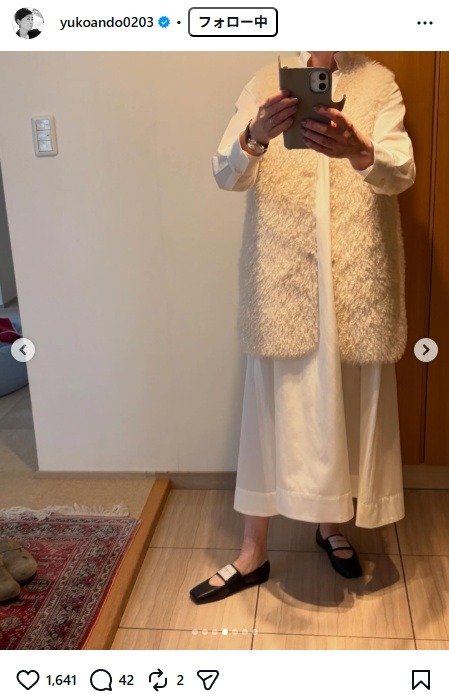 出所：安藤優子のInstagram（＠yukoando0203）　参照日：2026年4月6日