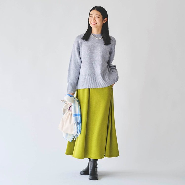 杢ストレッチライトカラーニット