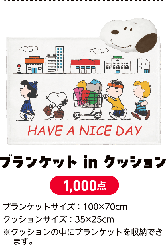 肌寒い時には中に収納されたブランケットを取り出して使える2WAYアイテム