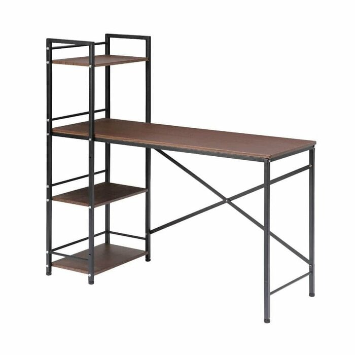 コメリ公式　アテーナライフ　ラック付きデスク　ダークブラウン　幅120cm