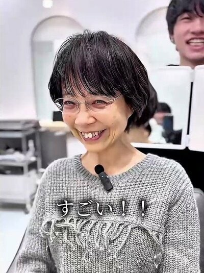 丸みをカバーして仕上がった、アフターの似合わせショート