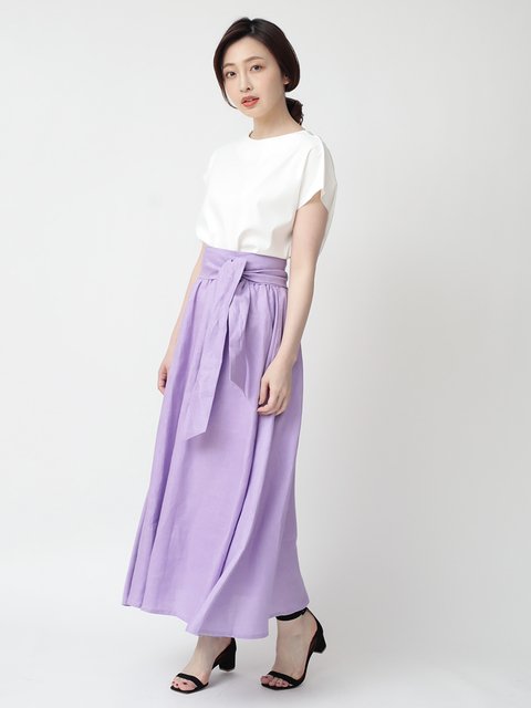 GOUT COMMUN - カラーリネンギャザースカート ¥15,120（税込）