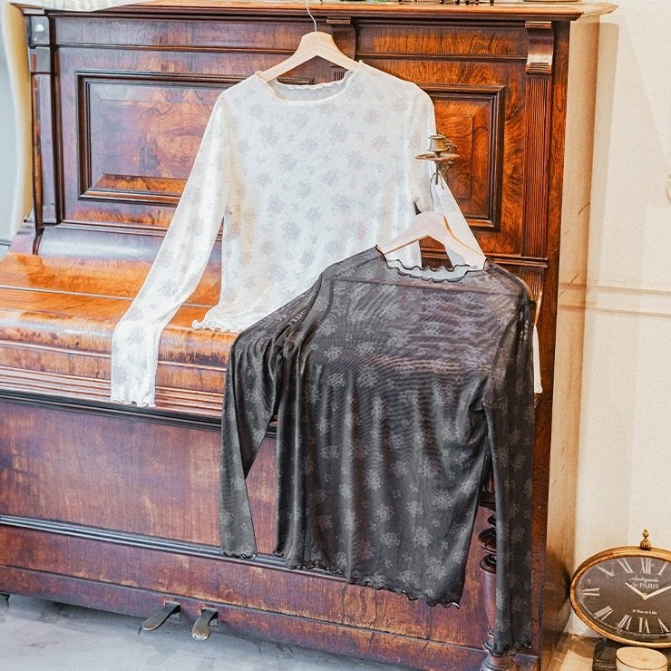 しまむら公式 レディース 花柄シアープルオーバー(青木美沙子)