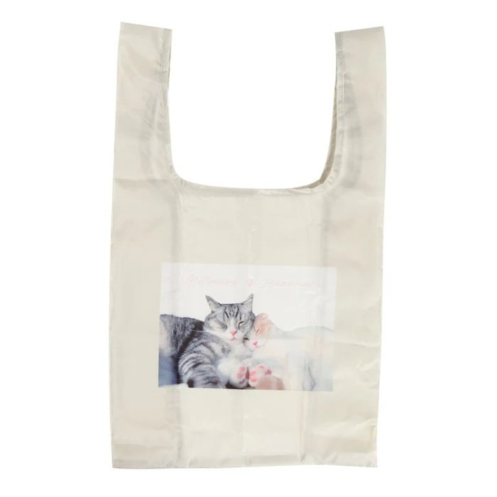 ダイソー公式　チャーム付エコバッグ（もちまる日記）Ｂの画像