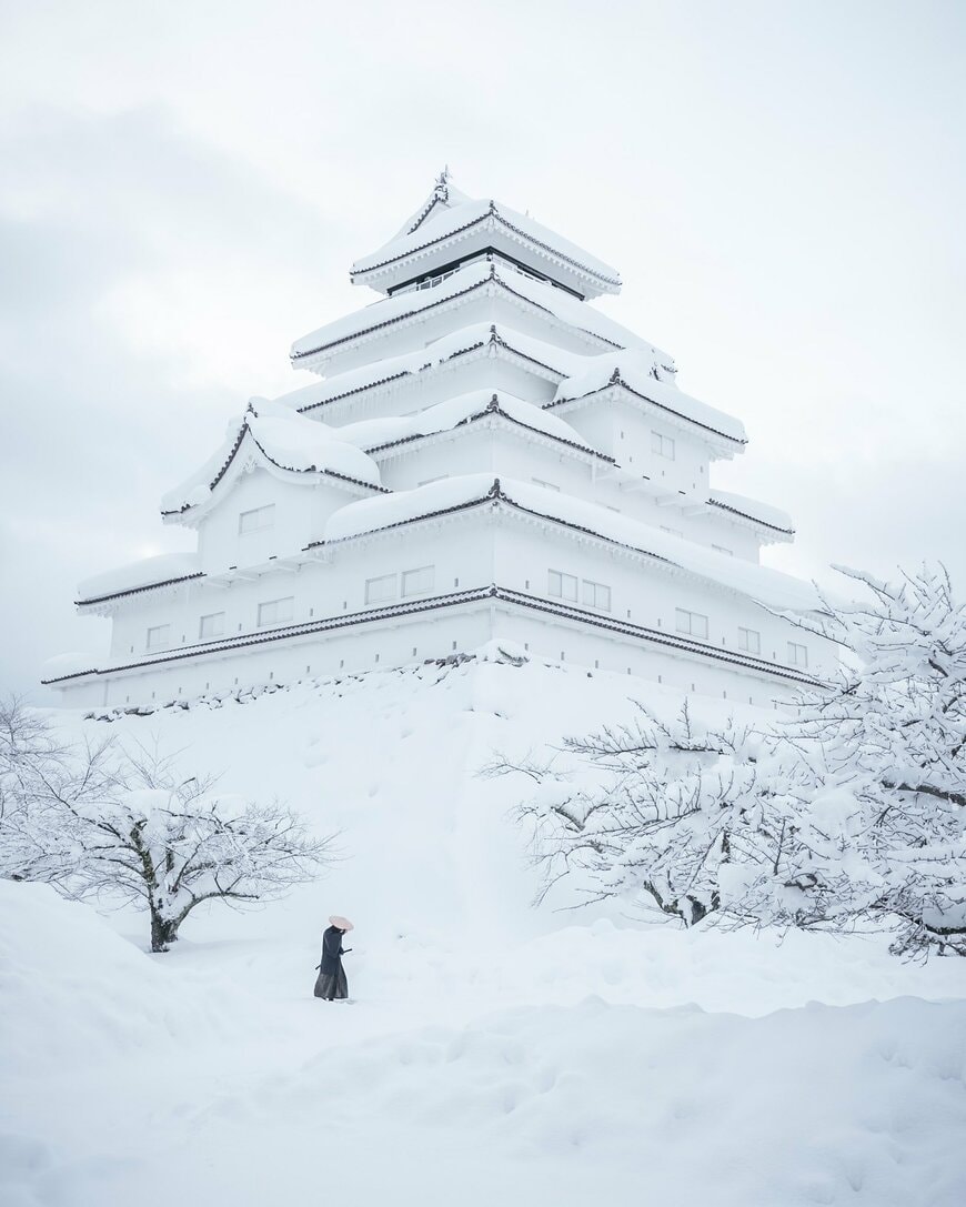 大雪の後の鶴ヶ城