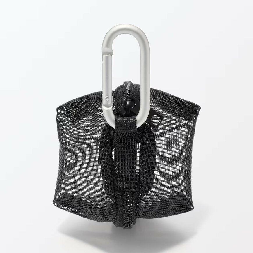 無印良品公式 ナイロンメッシュ コンパクトポーチ/黒の画像