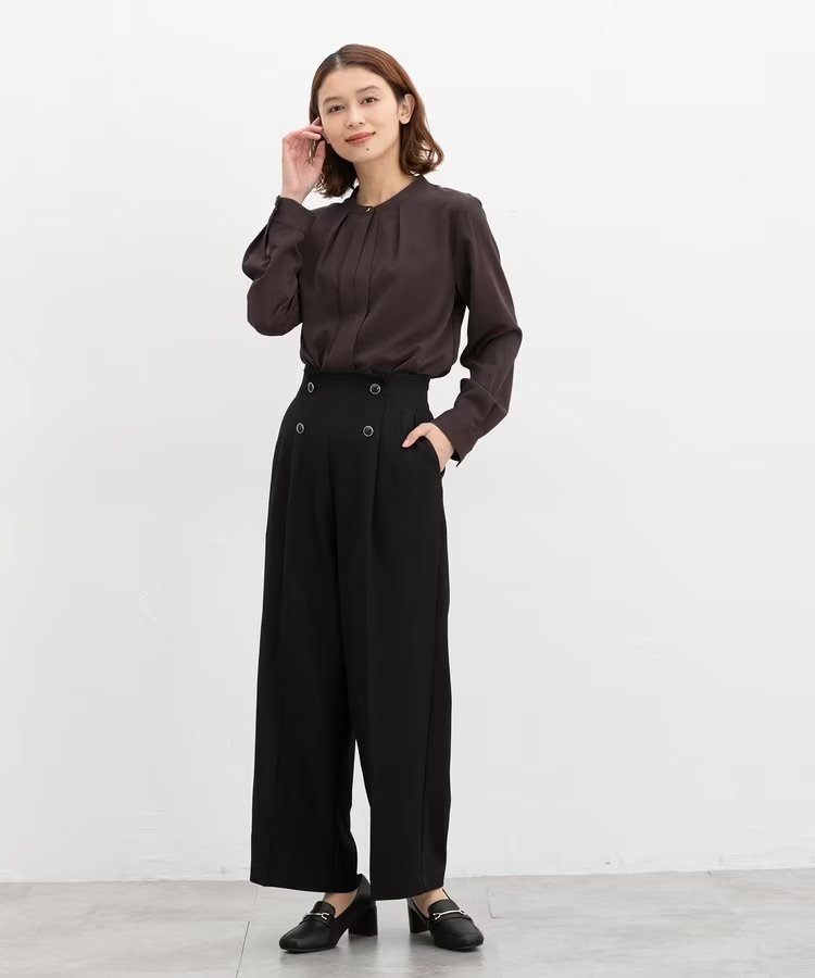 ハニーズ公式 バンドカラーブラウス