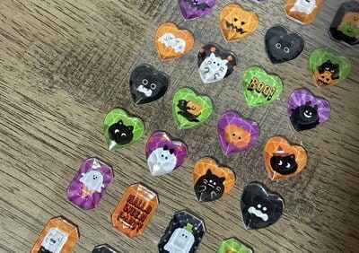 ダイソー、デコレーションシール（ねこおばけ）商品画像