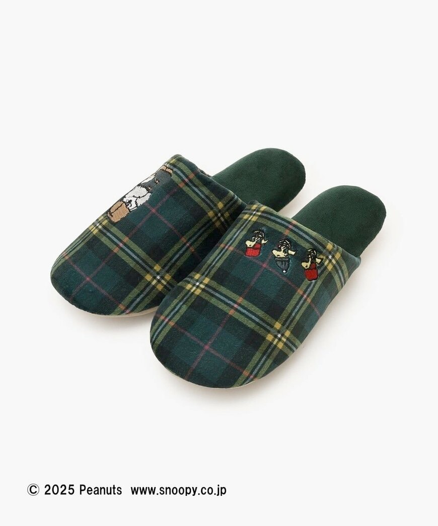 出所：アフタヌーンティー公式　ルームシューズ/PEANUTS（グリーン）