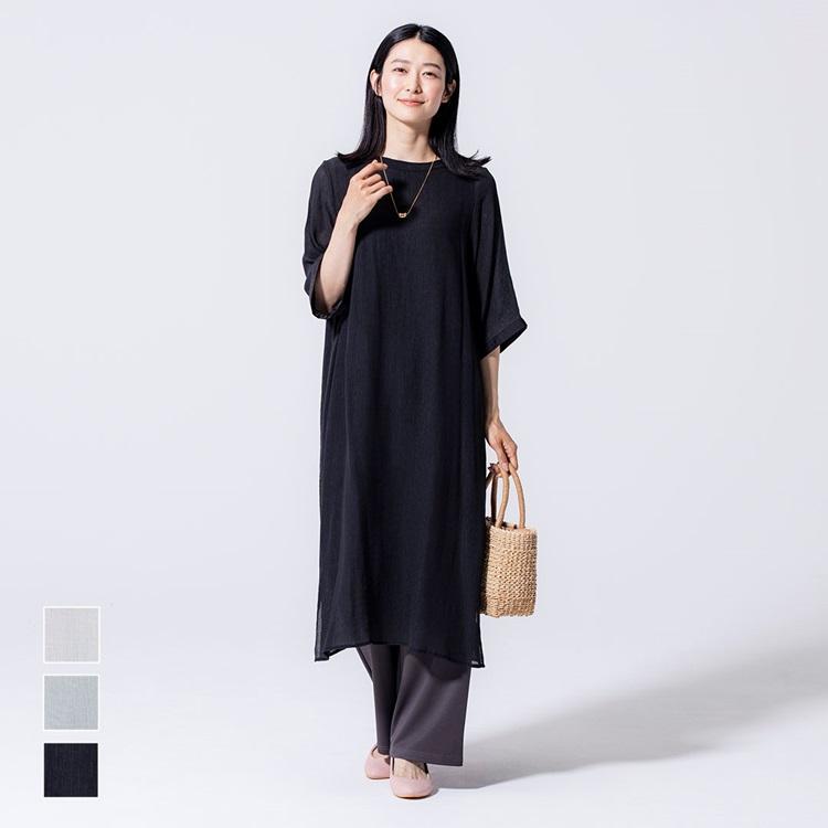 出所：ケユカ公式　シアー楊柳サックワンピース