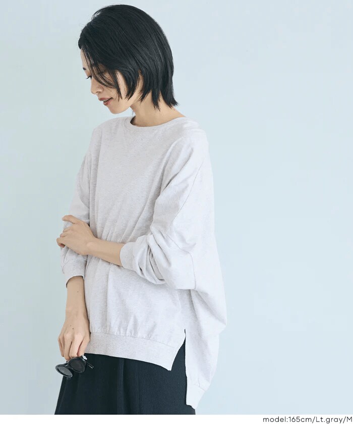 TースウェットビッグシルエットロングTシャツ レディース