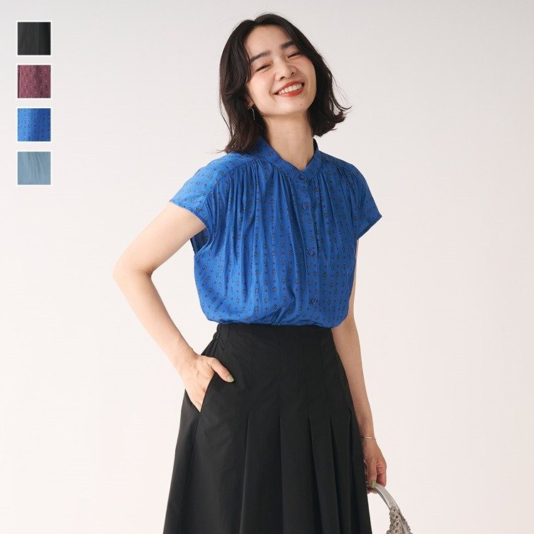 ケユカ公式 プロバンス&無地ギャザーブラウス