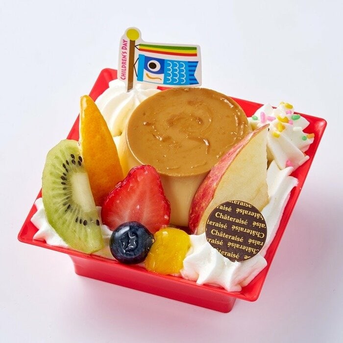 こどもの日 フルーツプリンアラモード（496円）