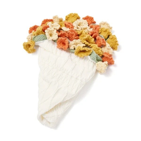 一つ一つ丁寧に手編みされたお花のモチーフ