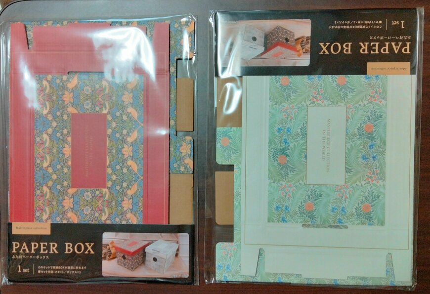 筆者撮影（セリア、ふた付ペーパーボックス マスターピースコレクション/WM）