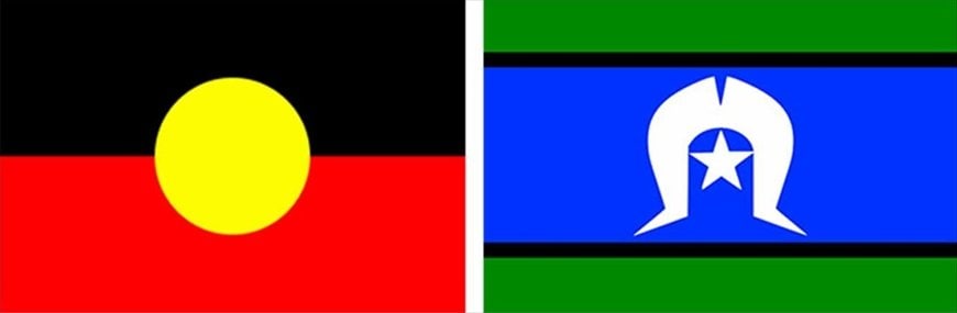 アボリジニ（左）およびトレス海峡諸島民（右）の民族旗