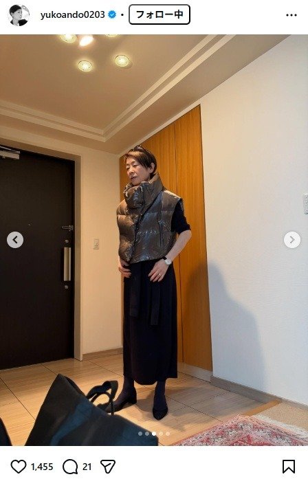 出所：安藤優子のInstagram（＠yukoando0203）　参照日：2026年3月6日