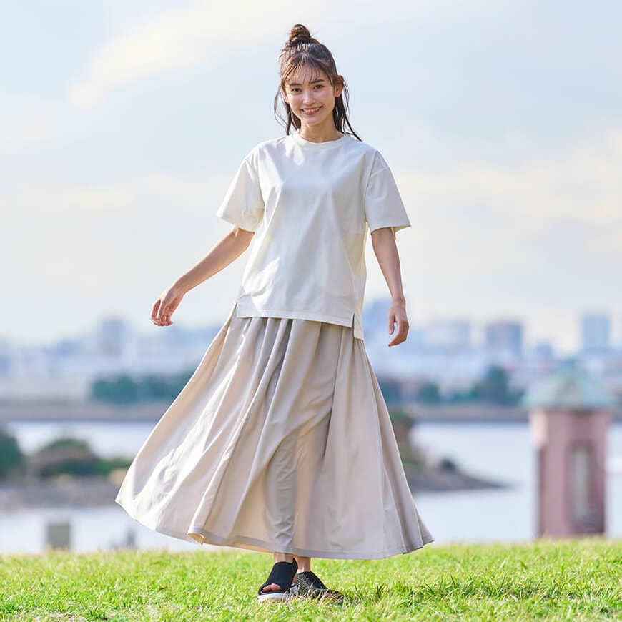 ワークマン公式　レディースドライサイドポケットTシャツ