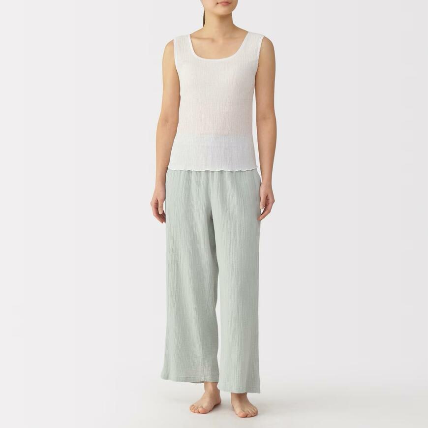 無印良品「楊柳ガーゼ ロングパンツ」
