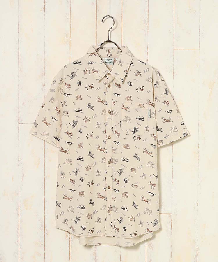 ブルーブルーエ公式　総柄プリントシャツ／フライングアニマルの画像