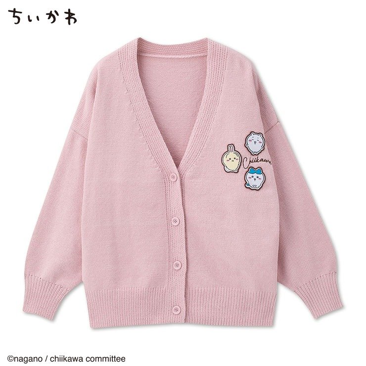 しまむら公式 レディース ニットカーディガン(ちいかわ)ピンク画像