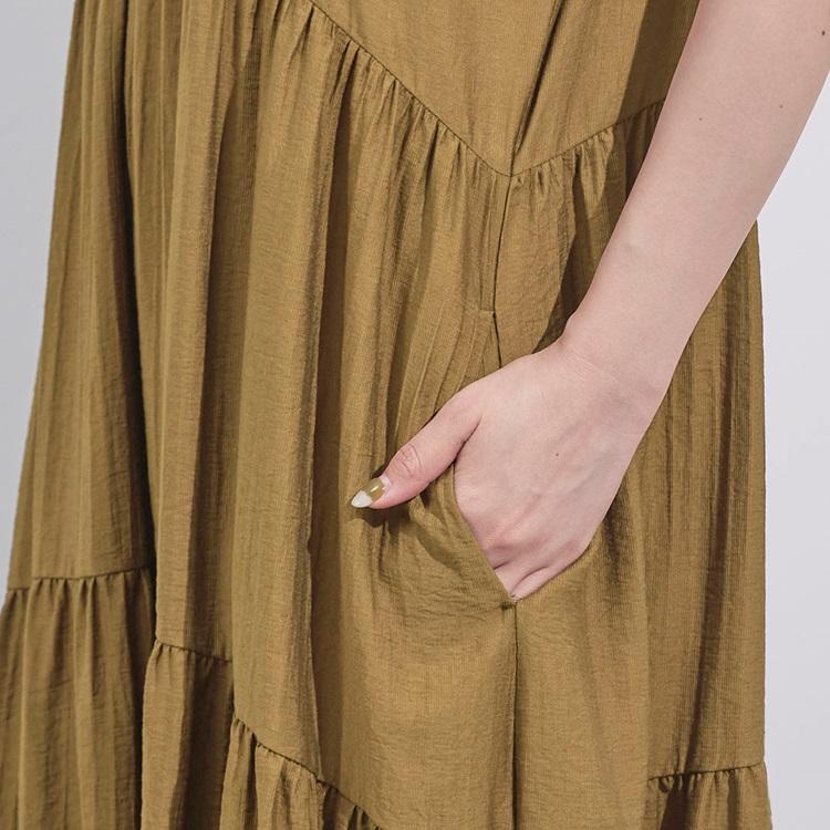 キーネックティアードワンピース