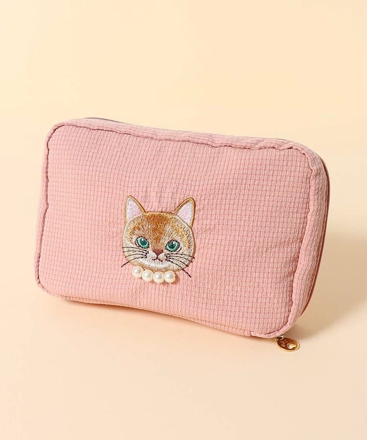 ブルーブルーエ公式 キャットパール多ポケットリップルポーチ