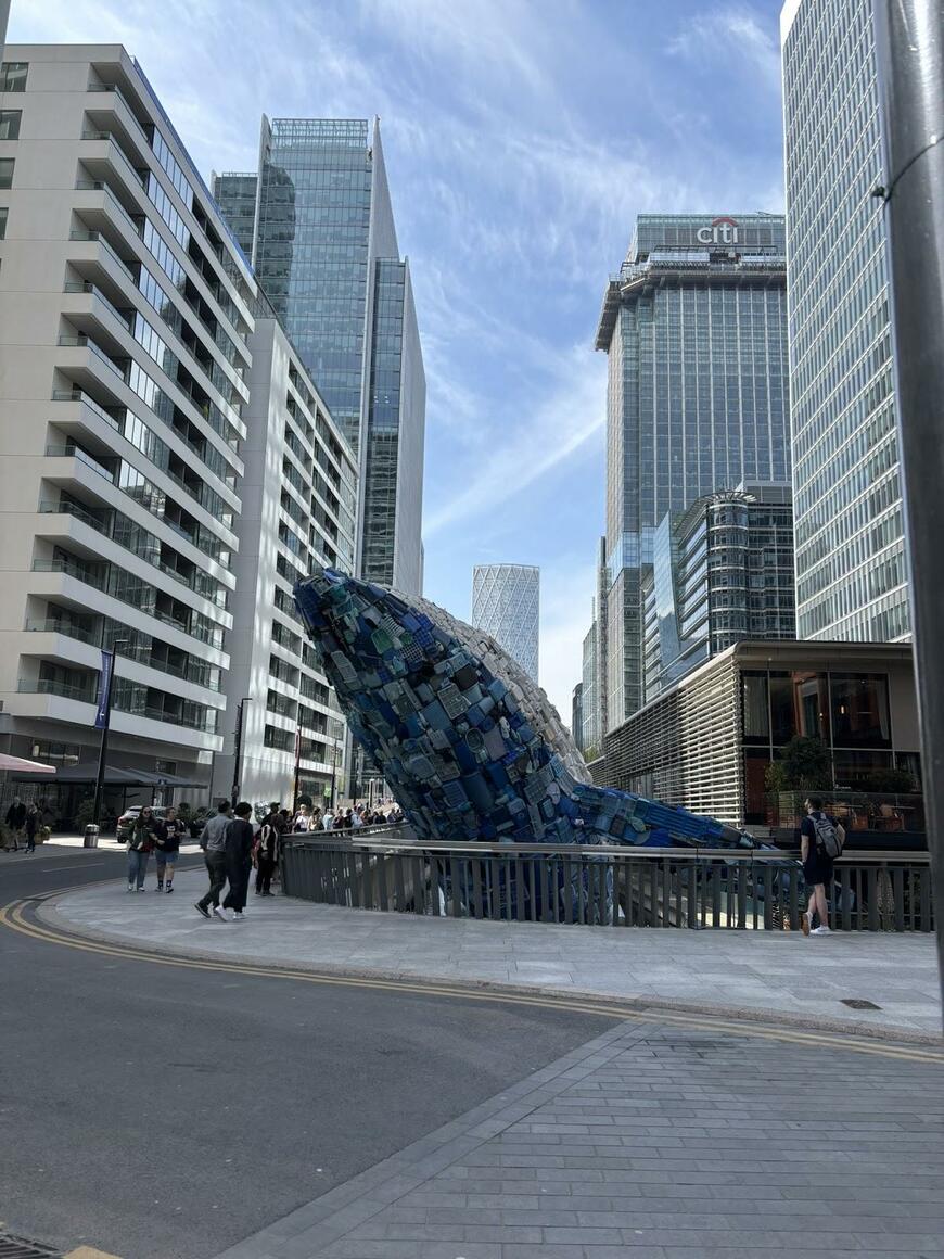 イギリスで目撃されたクジラのアート作品