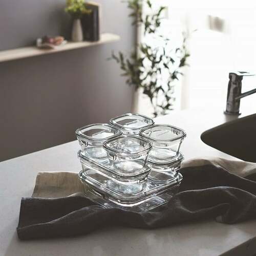 iwaki　耐熱ガラス　保存容器７個セット　パック＆レンジ