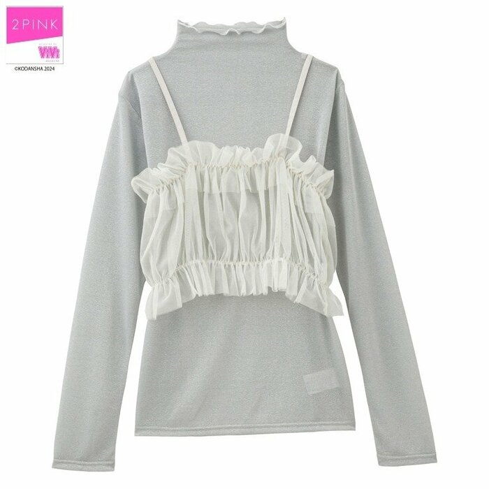 しまむら　レディース　ビスチェ+プルオーバー（2PINK）