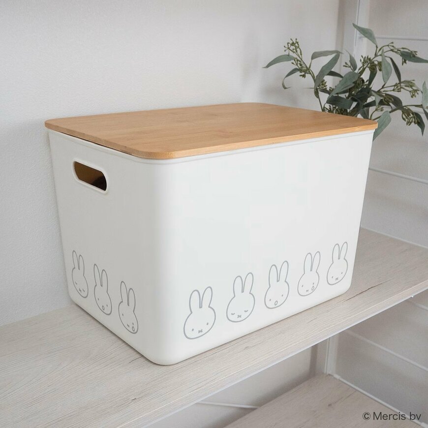 ニトリ公式　miffy バンブーふた付き収納ケースの画像