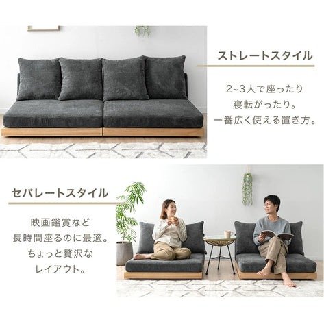 タンスのゲン公式 座面の中まで洗えるソファ/2個セット