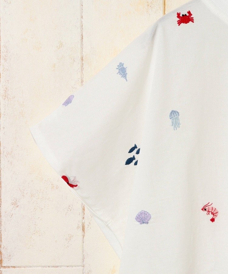 Bleu Bleuet（ブルーブルーエ）公式サイト　海の生き物総刺繍Tシャツの画像