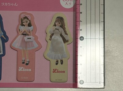 ダイソー、めじるし付箋　60P　リカちゃんの筆者撮影写真