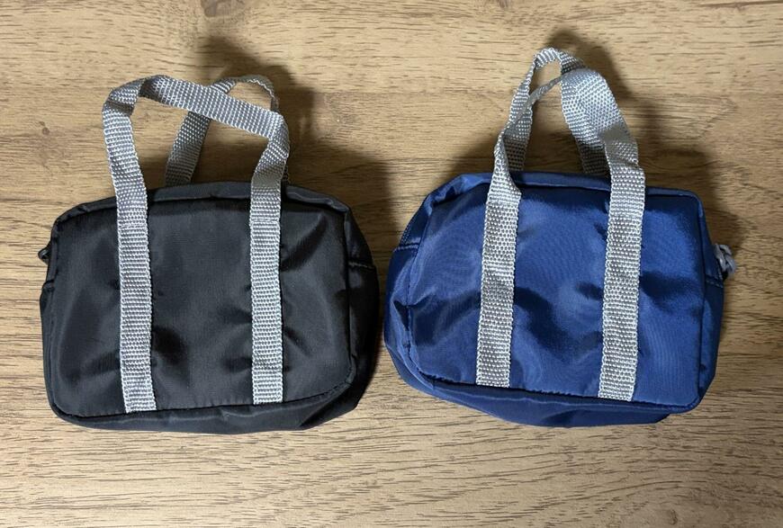 筆者撮影（セリア、スクールバッグ風ミニポーチ）