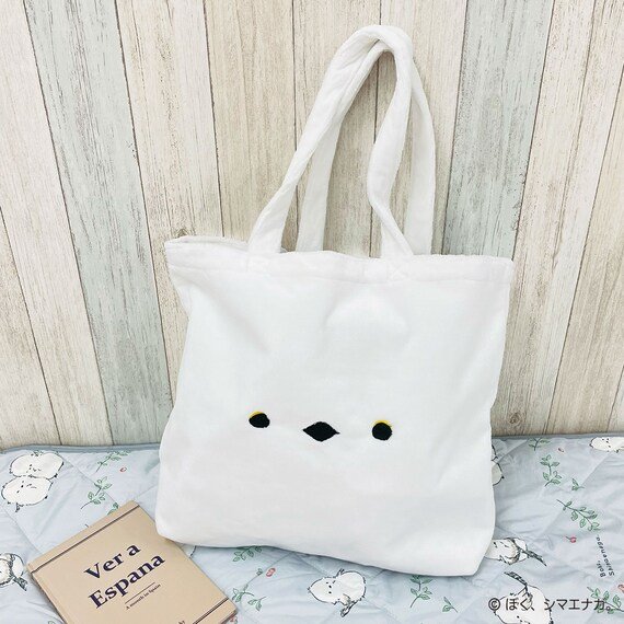 出所：ニトリ公式通販ニトリネット ぼく、シマエナガ。トートバッグ(ホワイト)