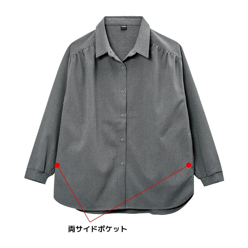 ワークマン公式、レディース撥水シーンレスギャザーブラウス