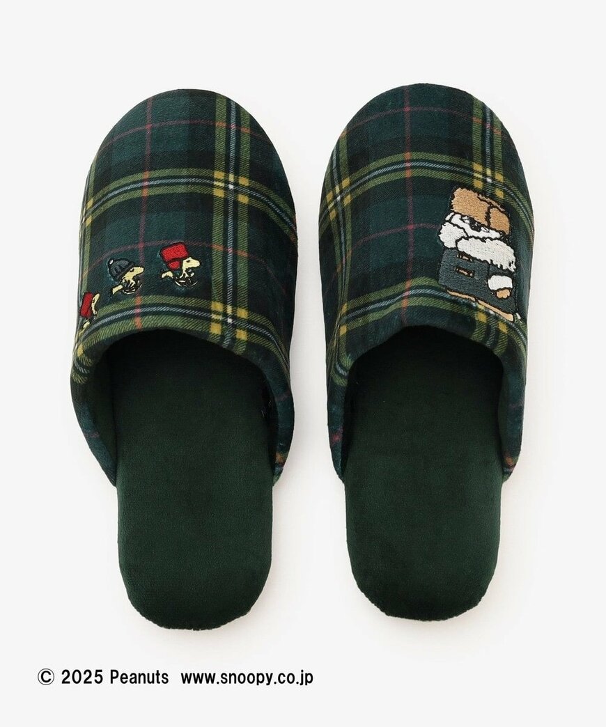 出所：アフタヌーンティー公式　ルームシューズ/PEANUTS（グリーン）